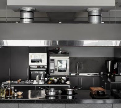 professional kitchen with om